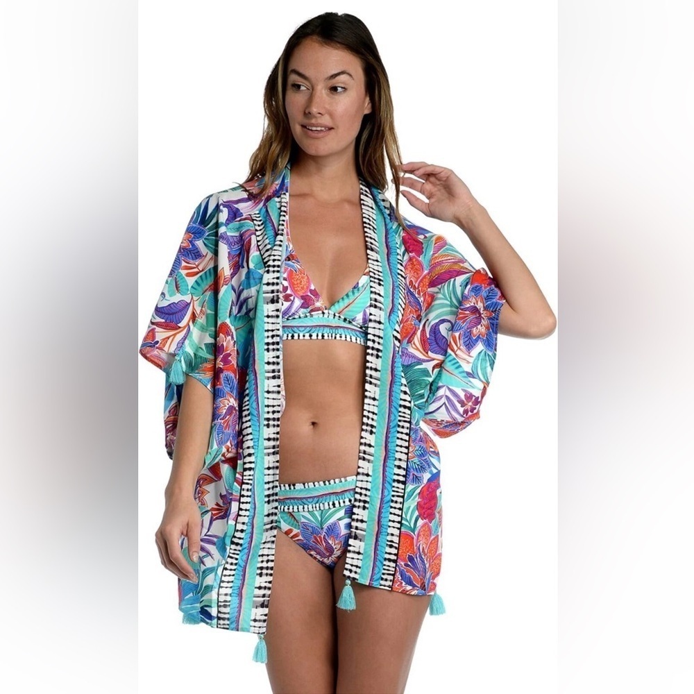 La Blanca tropical swim cover up one size